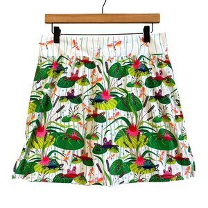 Skort Obsession Women's Size L Prince Charming Frog & Dragonfly Print Skort